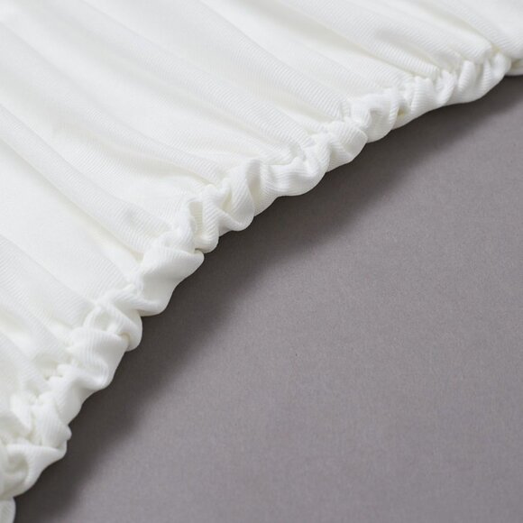 Chicwish - Halter Neck Ruched Asymmetric Maxi Dress - White - Small - Picture 8 of 13